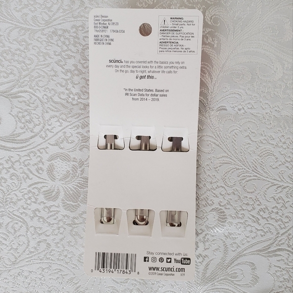 Scunci hair clips 3-pack‎ No slip grip All day hold U got this New in package - Picture 2 of 3